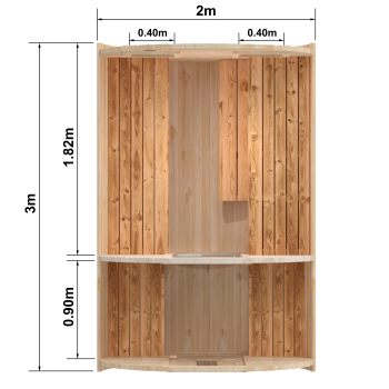 Fasssauna / Gartensauna / Banja / Round 3,0 m mit Vorraum